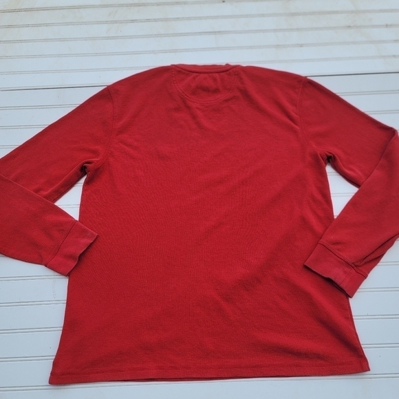 U.S POLO ASSN. Men's Crewneck Long Sleeve Thermal Waffle Red Top Shirt Sz L - Picture 7 of 9